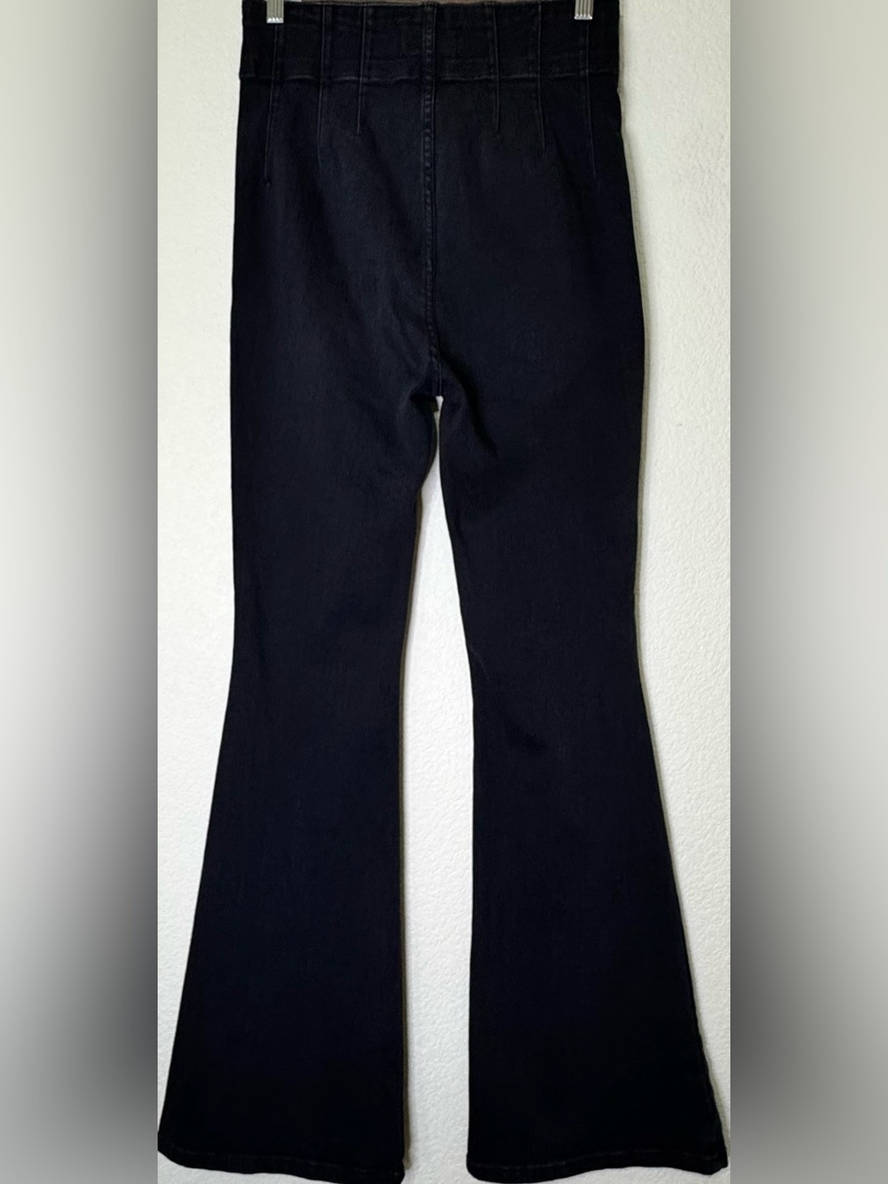 Free People We The Free Black High Rise Flare Jeans 29 Retro Bell Bottom Boho - Picture 2 of 6